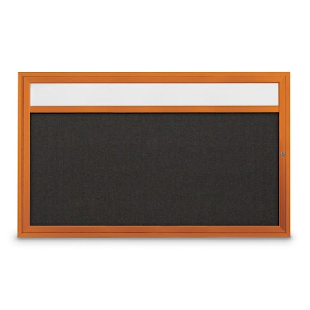 Slim Enclosed Corkboard, 30x36, Black Alum Frame/Cork